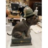 A VINTAGE STYLE CAST 'OLE PUFFER' DOG MONEY BANK