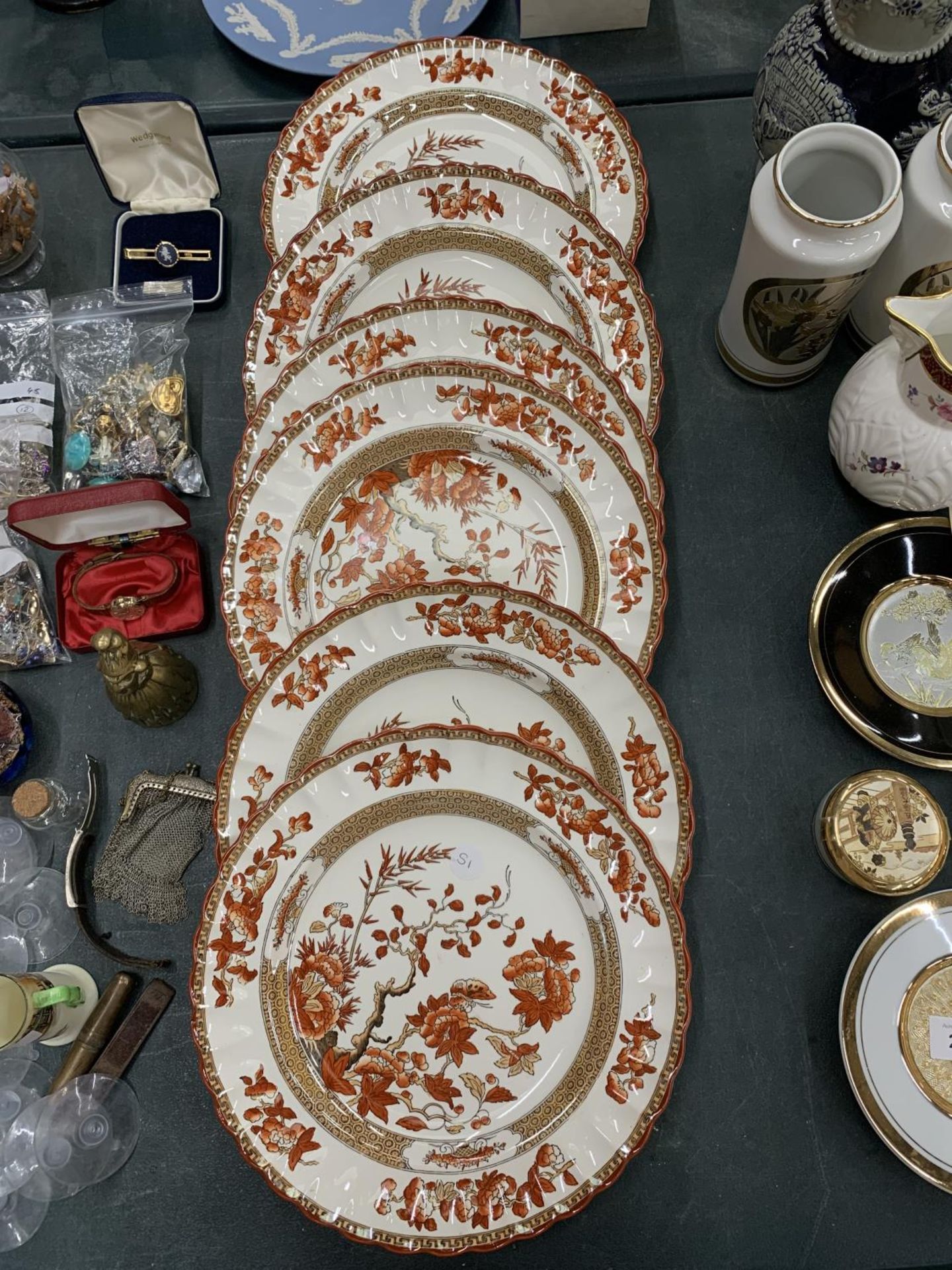 A SET OF SIX COPELAND SPODE 'INDIA TREE' DESIGN DINNER PLATES - Image 2 of 8