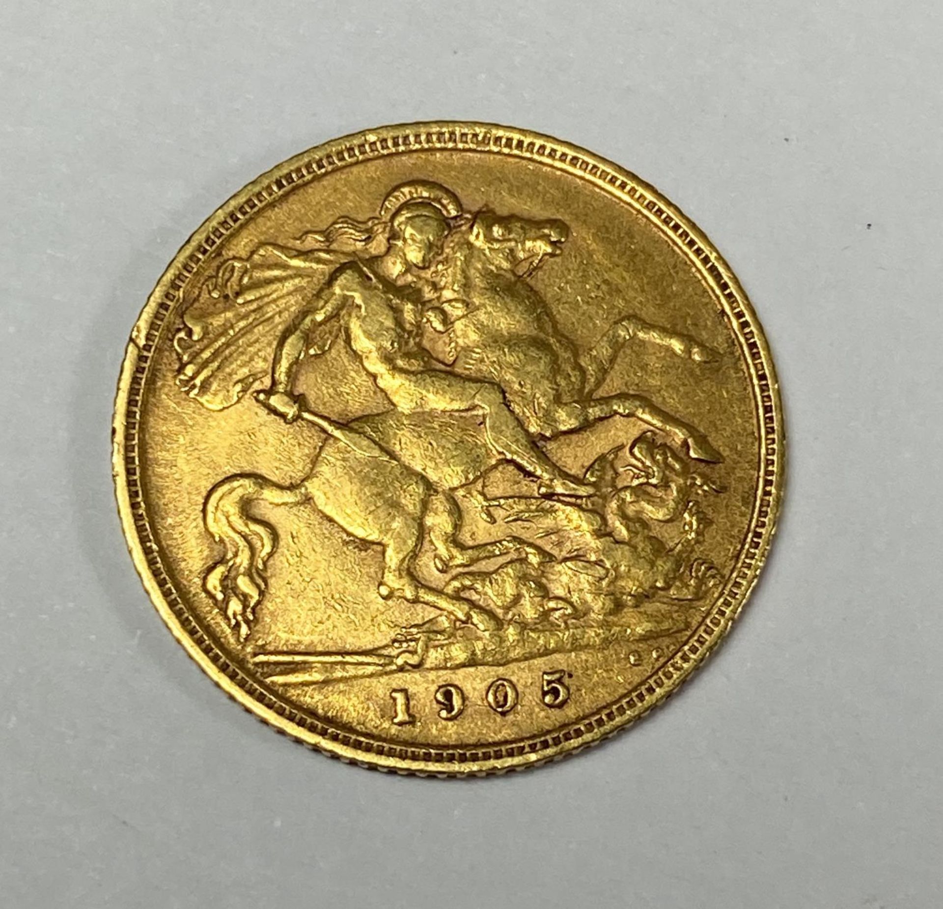 AN EDWARD VII 1905 GOLD HALF SOVEREIGN - Bild 2 aus 4