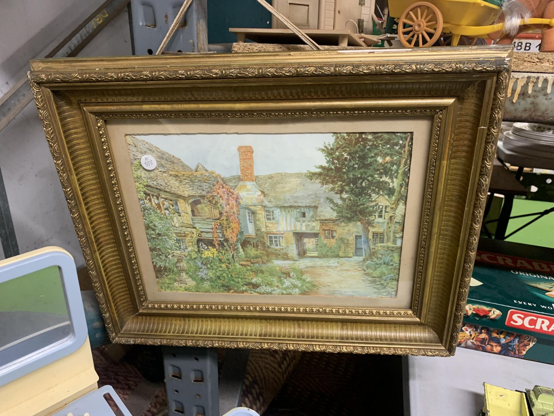 TWO GILT FRAMED PRINTS OF COTTAGE SCENES - Image 3 of 4