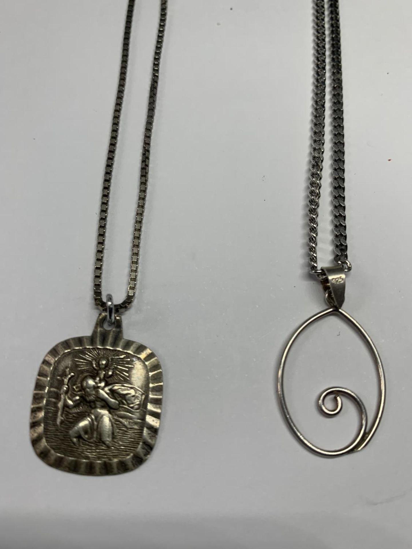 FOUR SILVER NECKLACES WITH PENDANTS - Image 2 of 3