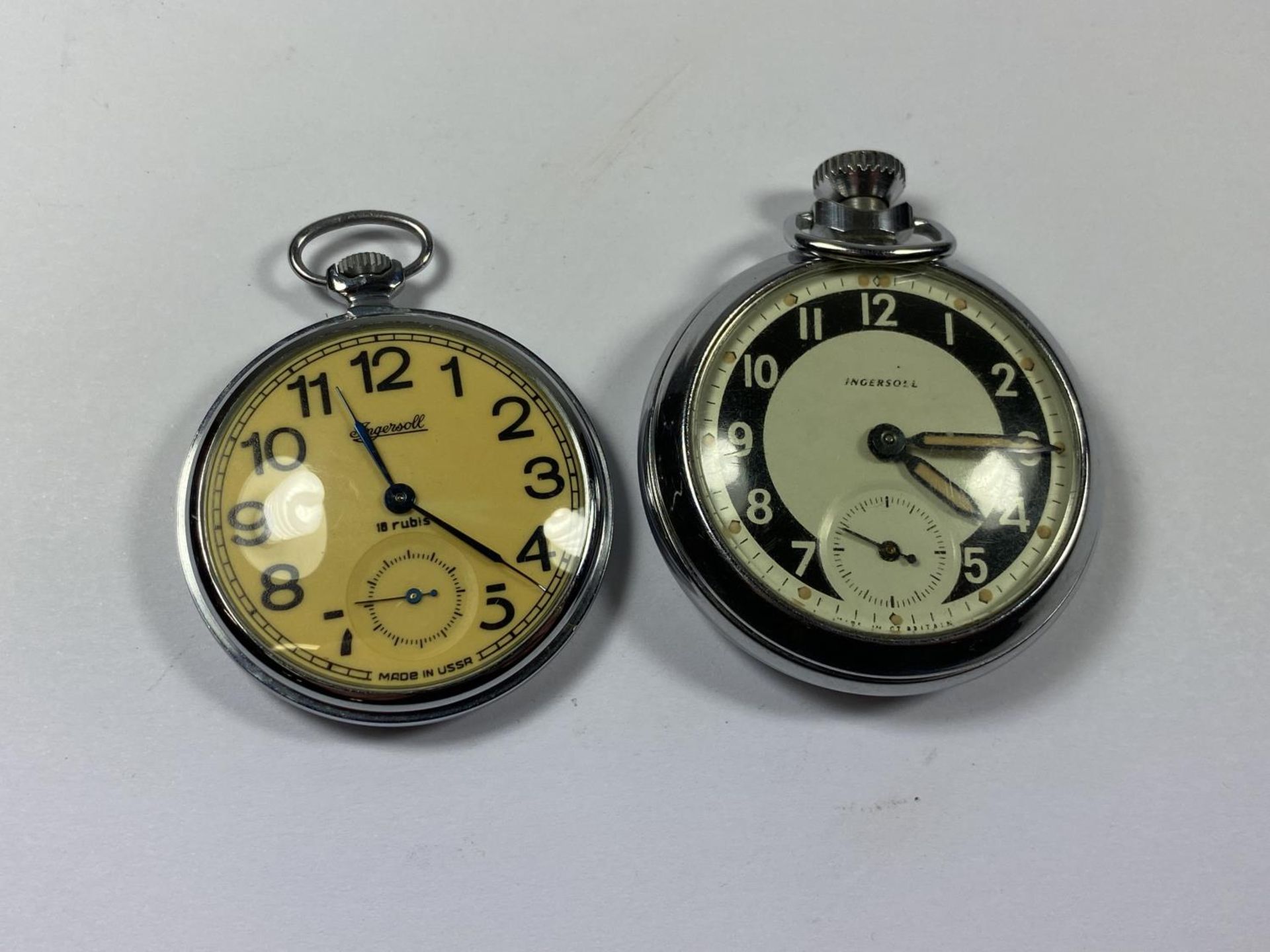 TWO VINTAGE INGERSOLL POCKET WATCHES - Image 2 of 4