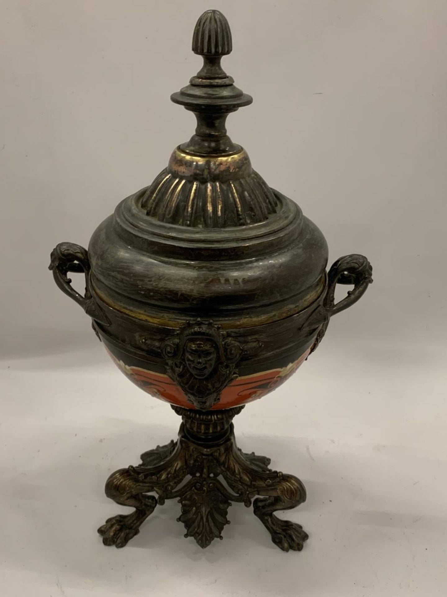 A ORIENTAL BRONZE AND CERAMIC LIDDED POT, HEIGHT 41CM - Image 2 of 10