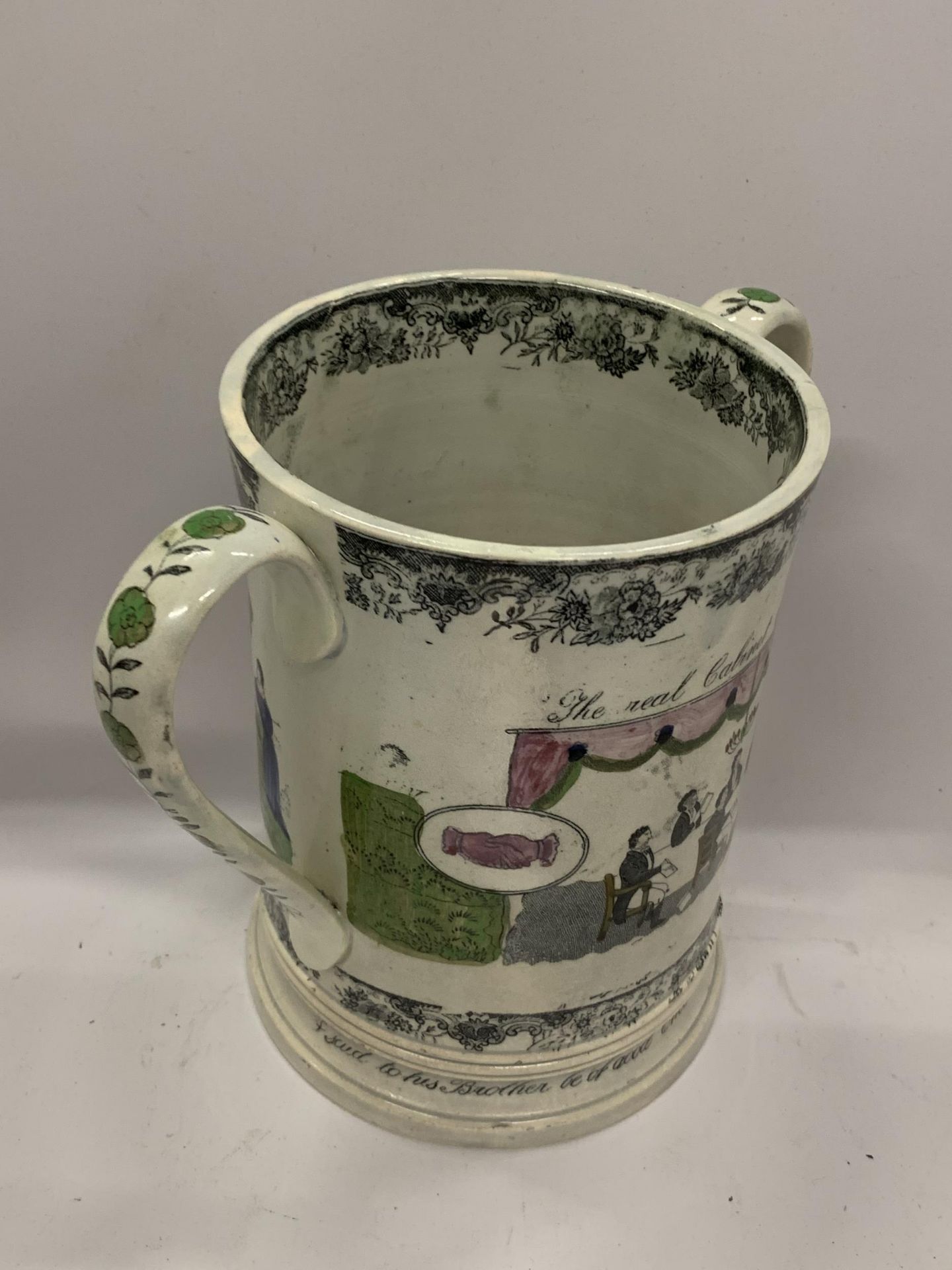 AN EARLY STAFFORDSHIRE MASONIC LOVING CUP, HEIGHT 21CM - Image 3 of 6