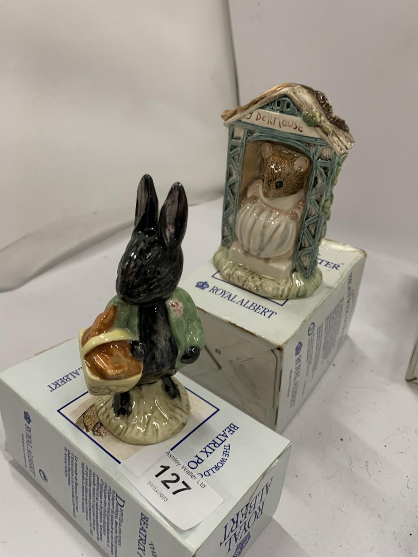 FIVE BOXED ROYAL ALBERT BEATRIX POTTER FIGURES TO INCLUDE LITTLE BLACK RABBIT, MISS DORMOUSE, THE - Image 4 of 6