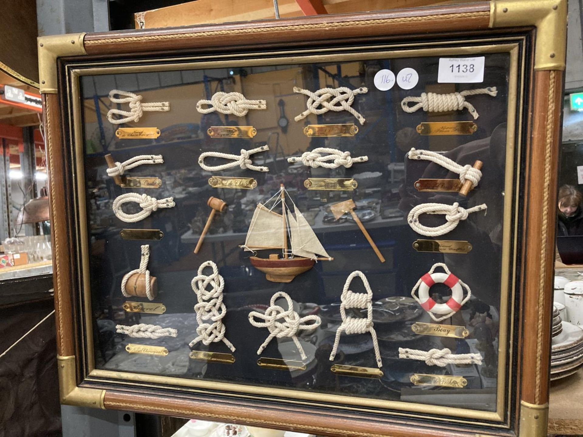 A FRAMED QUANTITY OF SAILING KNOTS