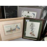 THREE FRAMED CROSS STITCH PICTURES