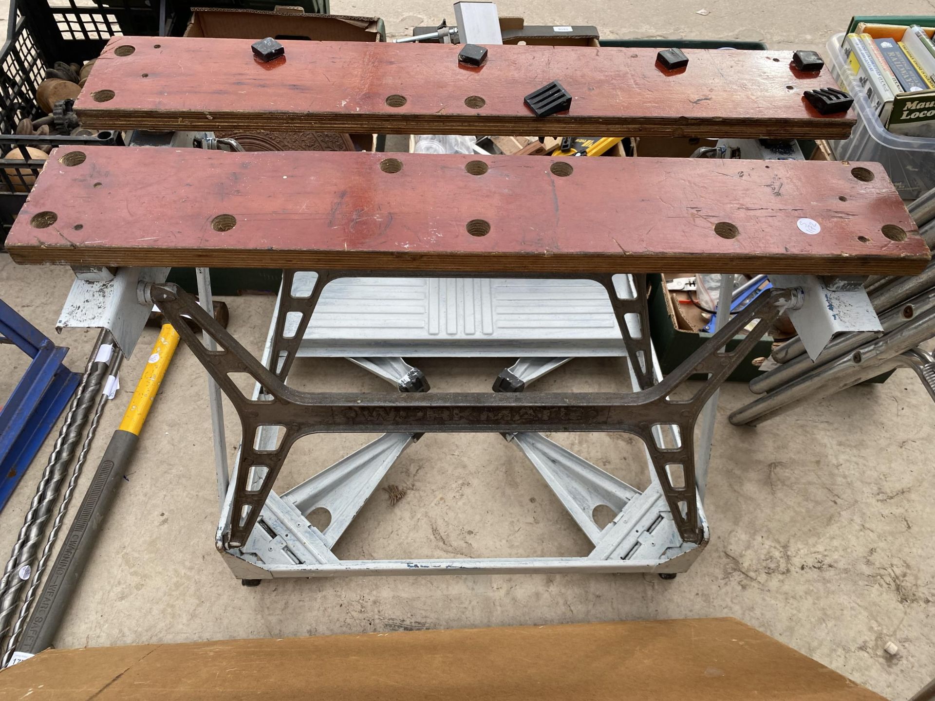 A FOLDING PASTING TABLE AND A FOLDING WORKMATE BENCH - Image 2 of 2