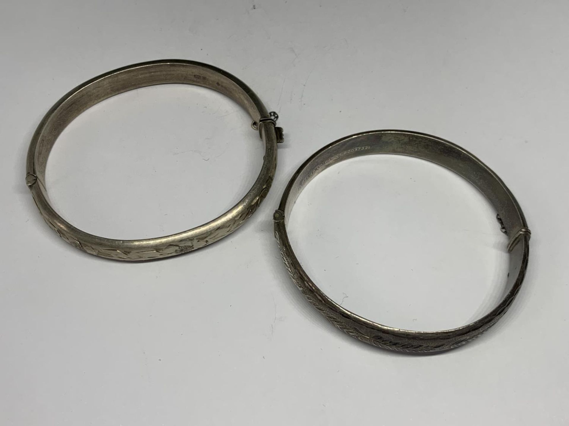 TWO MARKED SILVER BANGLES - Image 2 of 3