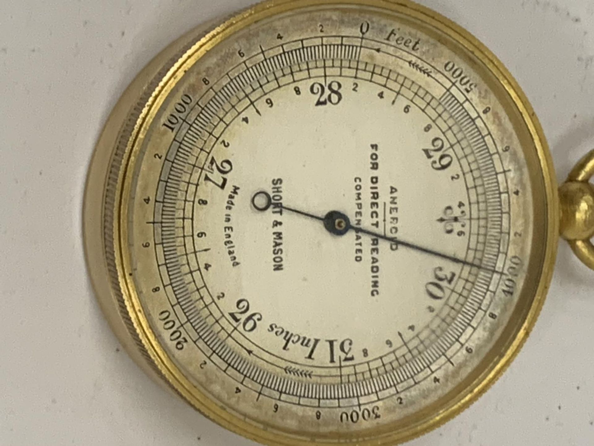 A VINTAGE SHORT & MASON COMPENSATED POCKET BAROMETER - Image 6 of 8