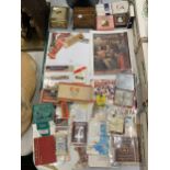 A LARGE QUANTITY OF VINTAGE CIGARETTE PACKETS TO INCLUDE RARE CONGLETON ITEMS, ADVERTISING SHEETS,