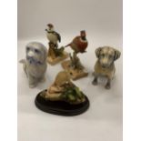 A QUANTITY OF ANIMAL FIGURES TO INCLUDE COUNTRY ARTISTS BIRDS, DOGS AND A MOUSE