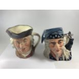 TWO ROYAL DOULTON TOBY JUGS TO INCLUDE SAM JOHNSON AND THE WIZARD