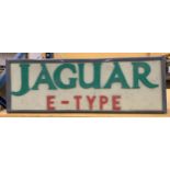 A JAGUAR E-TYPE ILLUMINATED BOX SIGN, 23 X 67 X 10CM