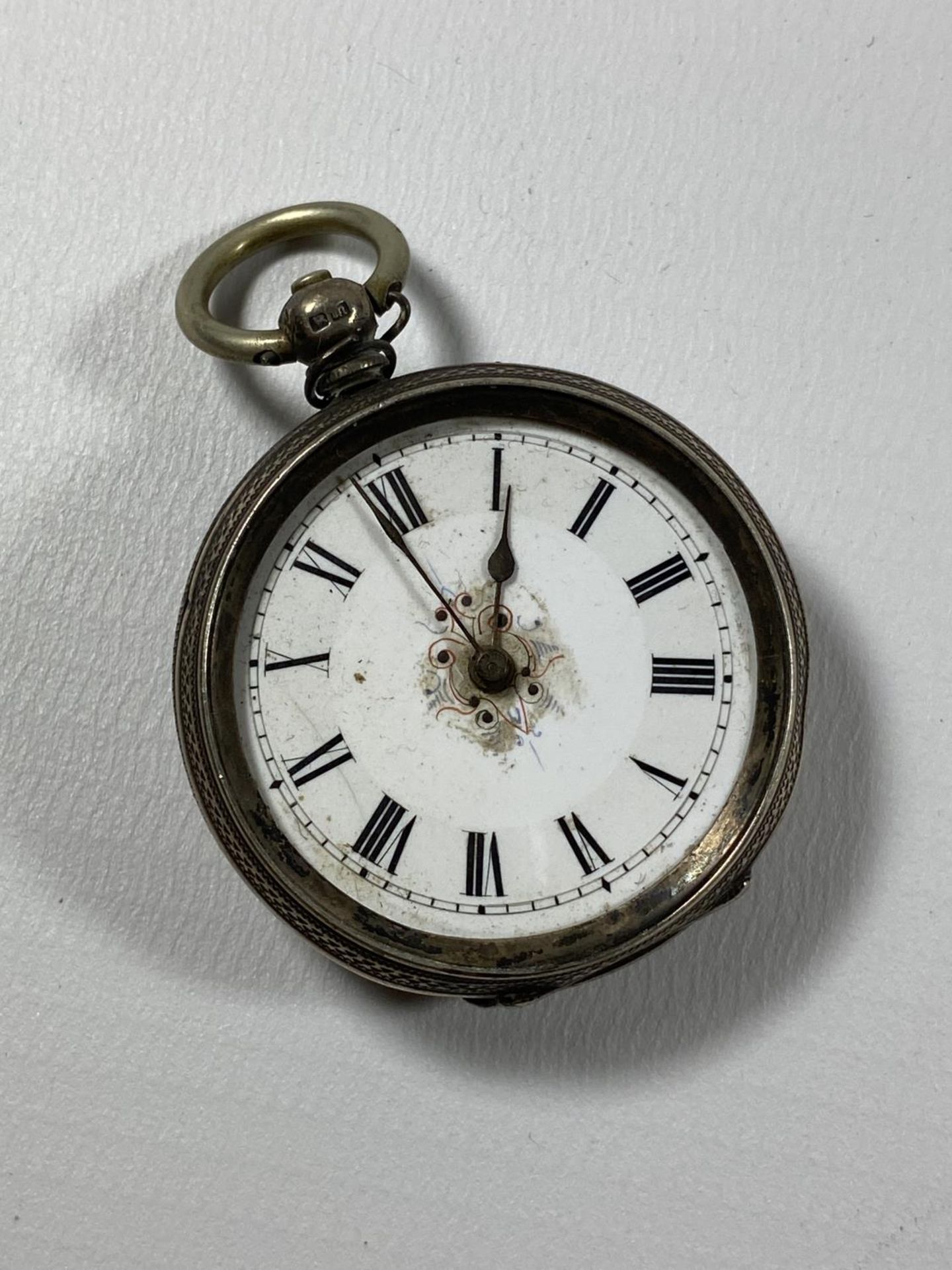 A LADIES HALLMARKED SILVER POCKET WATCH, A/F