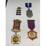 THREE MASONIC MEDALS AND AN INNER WHEEL MEDAL