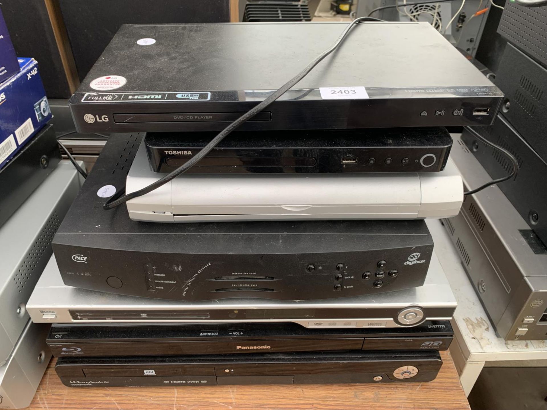 AN ASSORTMENT OF DVD PLAYERS TO INCLUDE TEVION AND PANASONIC ETC