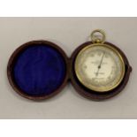 A VINTAGE SHORT & MASON COMPENSATED POCKET BAROMETER