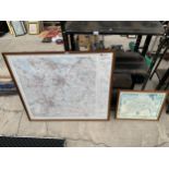 A COLLECTION OF ASSORTED FRAMED MAPS