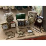 A COLLECTION OF VINTAGE CLOCKS TO INCLUDE WRIGHT TIME, ESTYMA, SMITHS EMPIRE, ETC., TOGETHER WITH