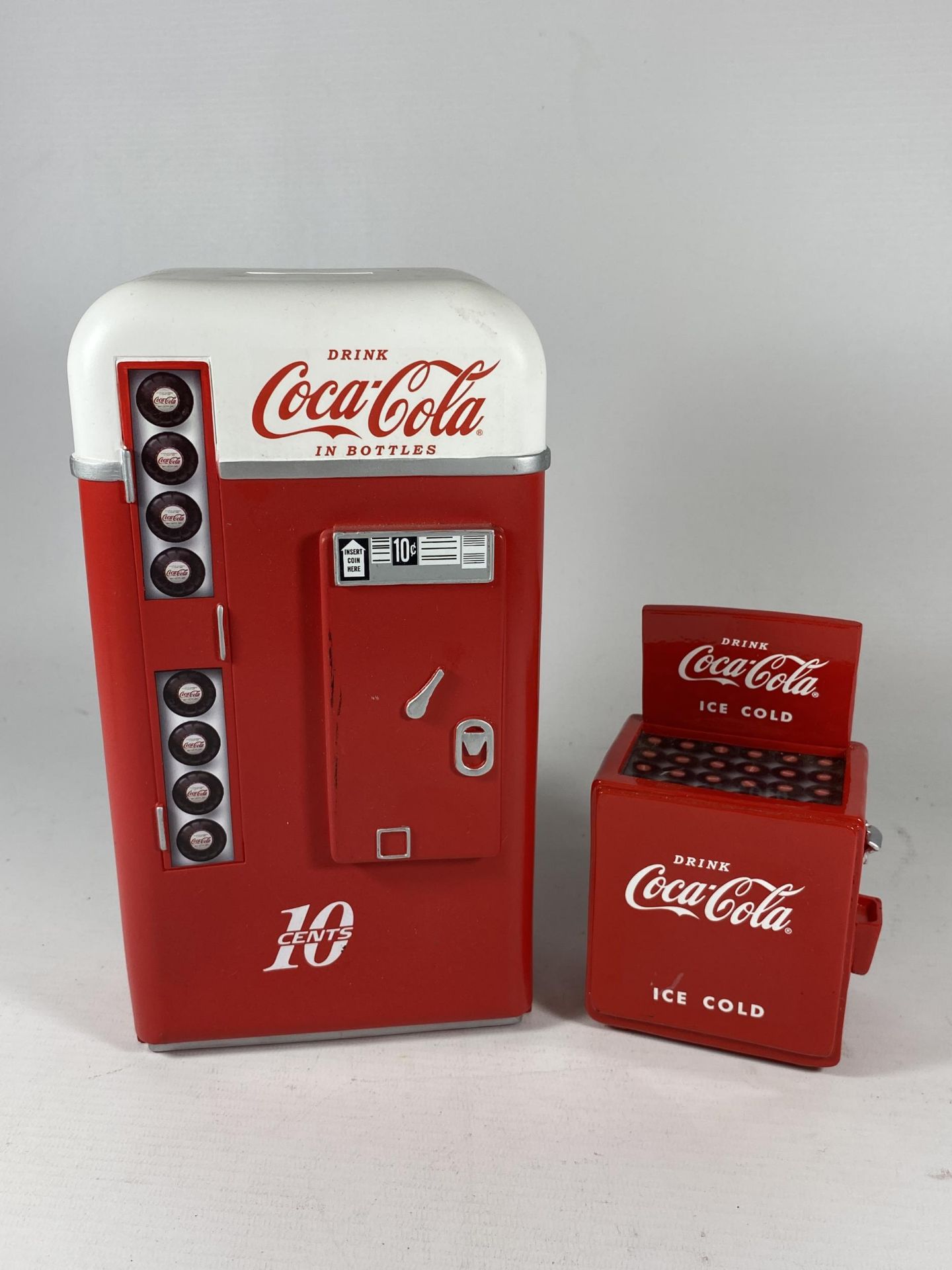 TWO VINTAGE STYLE COCA COLA TOY MODELS