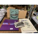 A QUANTITY OF STAMP ALBUMS, LOOSE STAMPS ANDVINTAGE POSTCARDS ETC