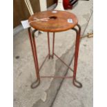 A WOODEN AND METAL INDUSTIAL STYLE STOOL