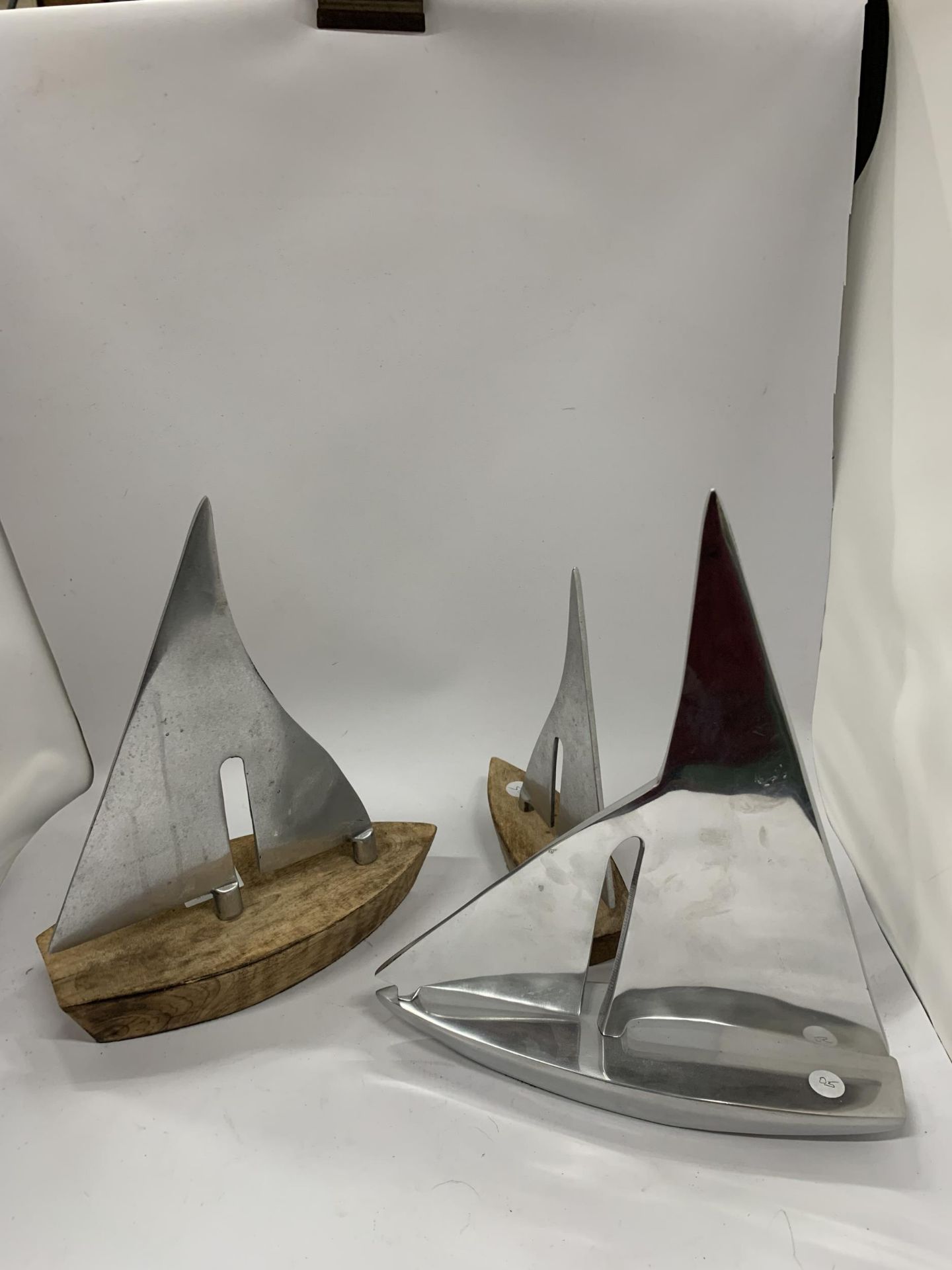 A COLLECTION OF THREE DANISH CHROME SHIP MODELS - Image 5 of 6