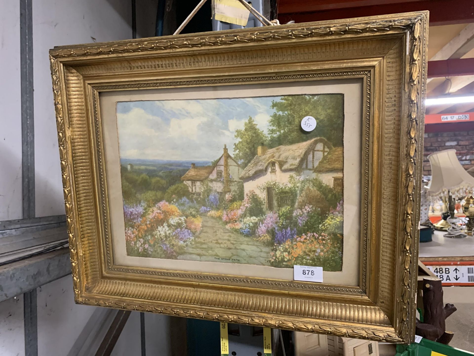 TWO GILT FRAMED PRINTS OF COTTAGE SCENES - Image 2 of 4