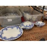TWO BOXES OF ASSORTED VINTAGE BLUE AND WHITE C & C 'FESTOON' PATTERN, ETC