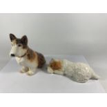 TWO DOG FIGURES TO INCLUDE A BESWICK AND A SYLVAC