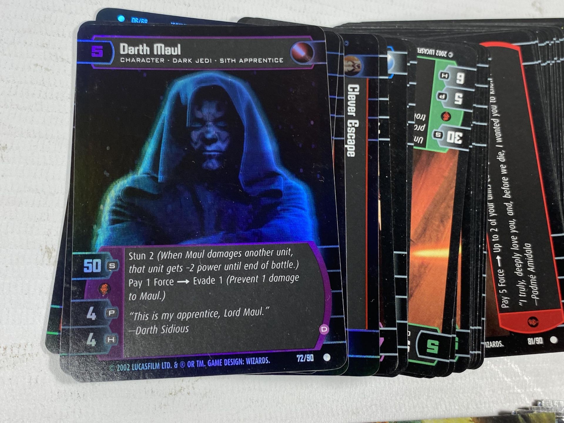 A COLLECTION OF STAR WARS TRADING CARDS TO INCLUDE 150+ STAR WARS INCLUDING HOLO DARTH MAUL AND 39 - Image 2 of 3