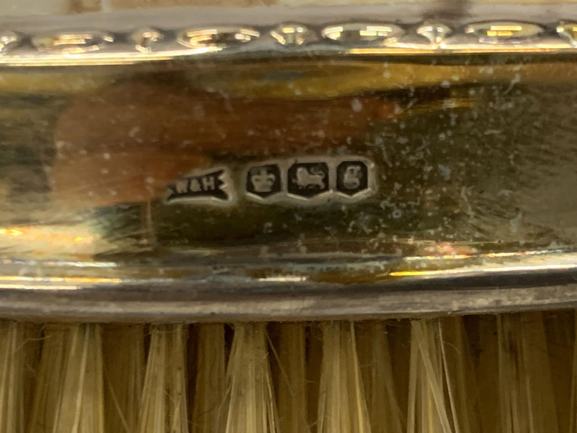 A CASED PAIR OF HALLMARKED SILVER BACKED CLOTHES BRUSHES - Image 7 of 8