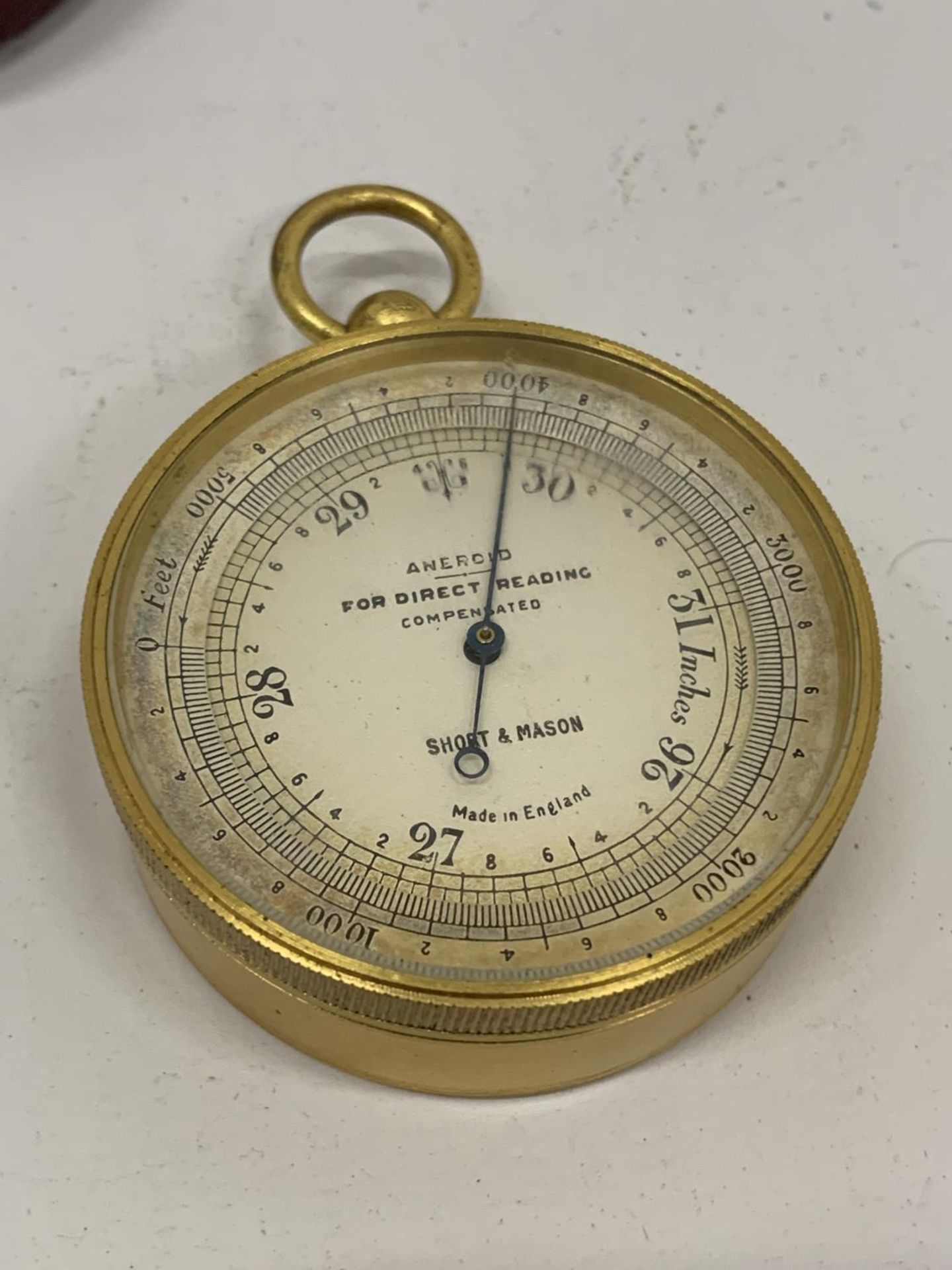 A VINTAGE SHORT & MASON COMPENSATED POCKET BAROMETER - Image 4 of 8