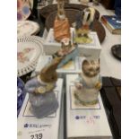 FIVE ROYAL ALBERT BEATRIX POTTER FIGURES TO INCLUDE TABITHA TWITCHIT, COTTONTAIL, THE OLD WOMAN