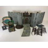 A LORD OF THE RINGS HELMS DEEP CASTLE SET AND FURTHER BUILDINGS