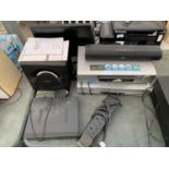 AN ASSORTMENT OF ELECTRICAL ITEMS TO INCLUDE A TEVION VHS/DVD PLAYER, JVC SPEAKER AND A SMALL