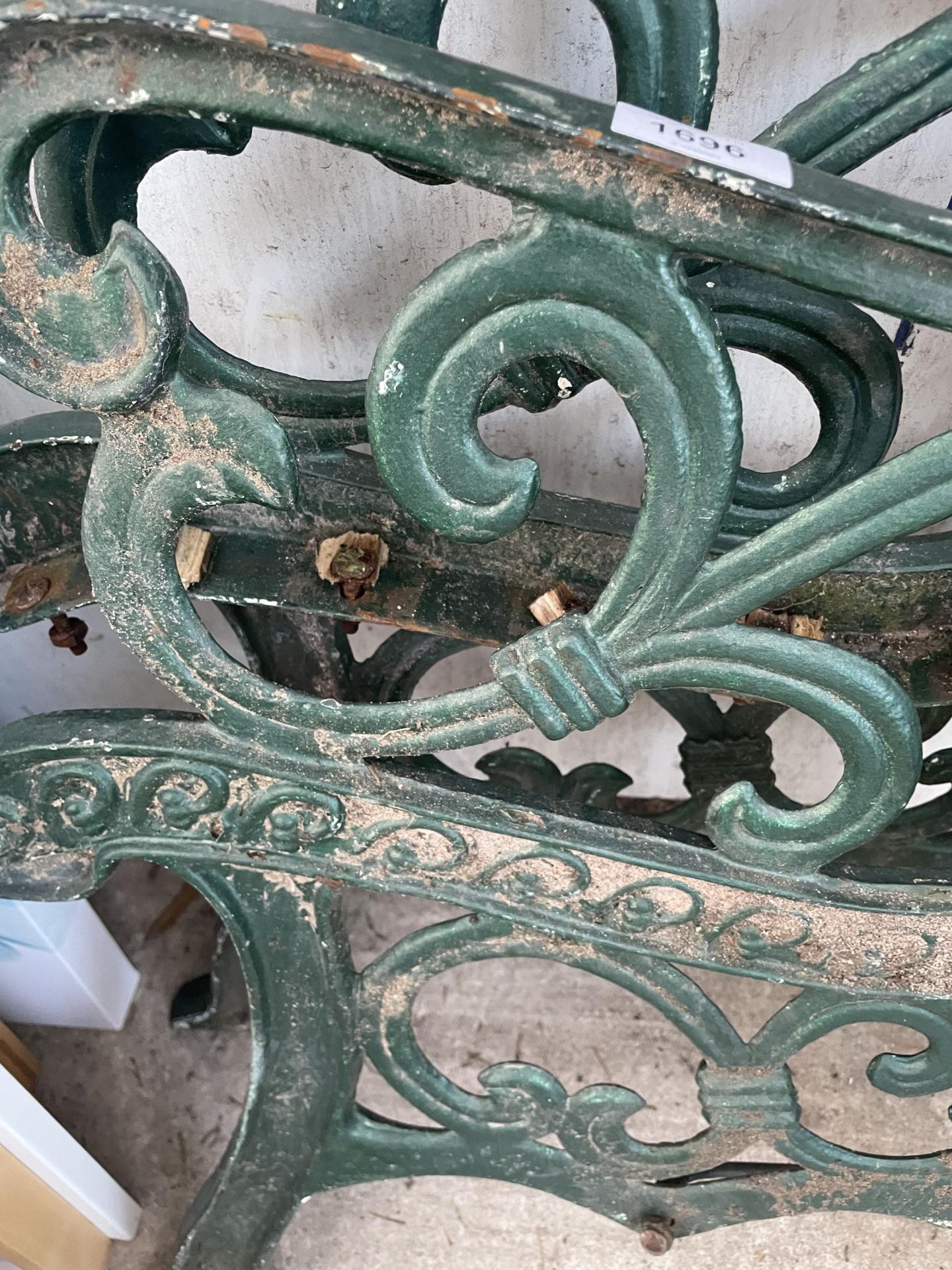 A PAIR OF CAST IRON BENCH ENDS - Image 2 of 2