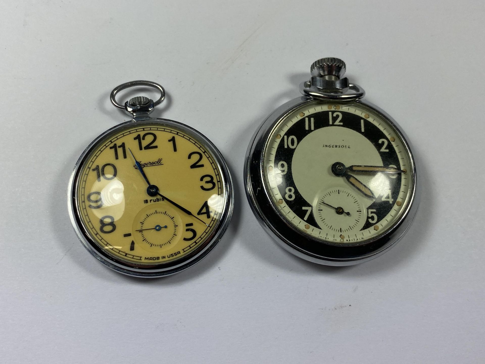 TWO VINTAGE INGERSOLL POCKET WATCHES