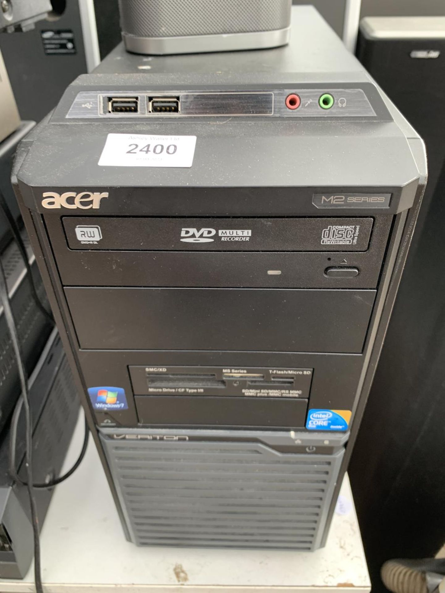 AN ACER COMPUTER TOWER, A COMPUTER MONITOR AND A SPEAKER - Image 2 of 2