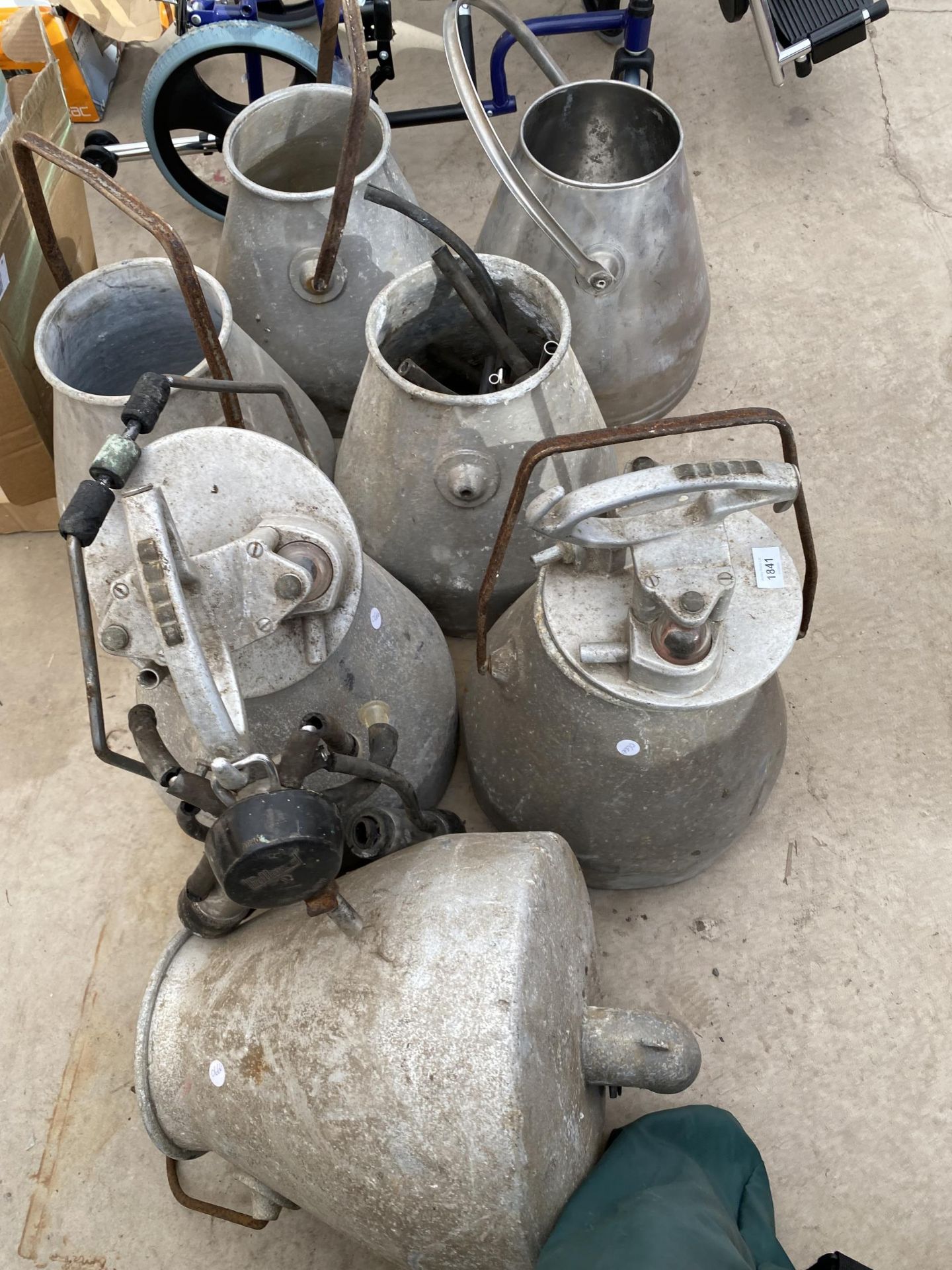 AN ASSORTMENT OF GALVANISED AND STAINLESS STEEL MILKING BUCKETS - Image 2 of 2