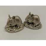 TWO HALLMARKED SILVER FILLED CAMELOT SILVERWARE LTD MICE FIGURES