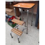 A RETRO ORANGE FOLDING KITCHEN STEP STOOL