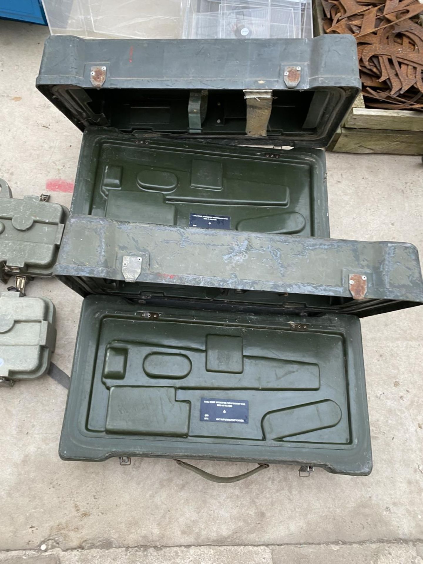 TWO VINTAGE MILITARY STORAGE CASES - Image 2 of 5