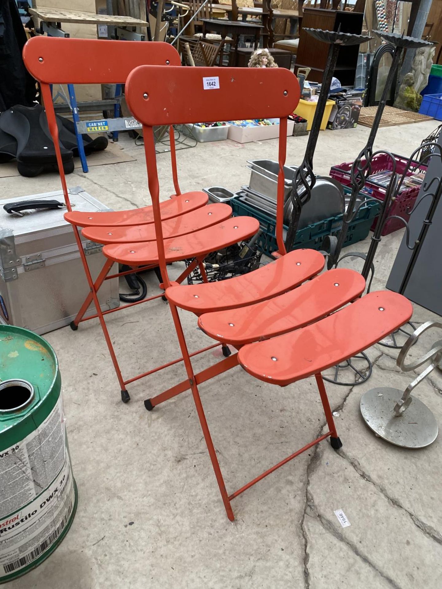 TWO METAL FOLDING BISTRO CHAIRS - Image 2 of 2