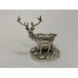 A HALLMARKED SILVER FILLED CAMELOT SILVERWARE LTD STAG FIGURE