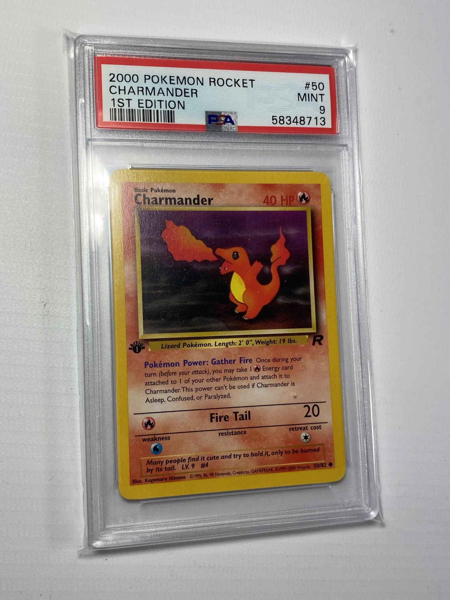 A PSA 2000 1ST EDITION CHARMANDER 50/82 - GRADED 9