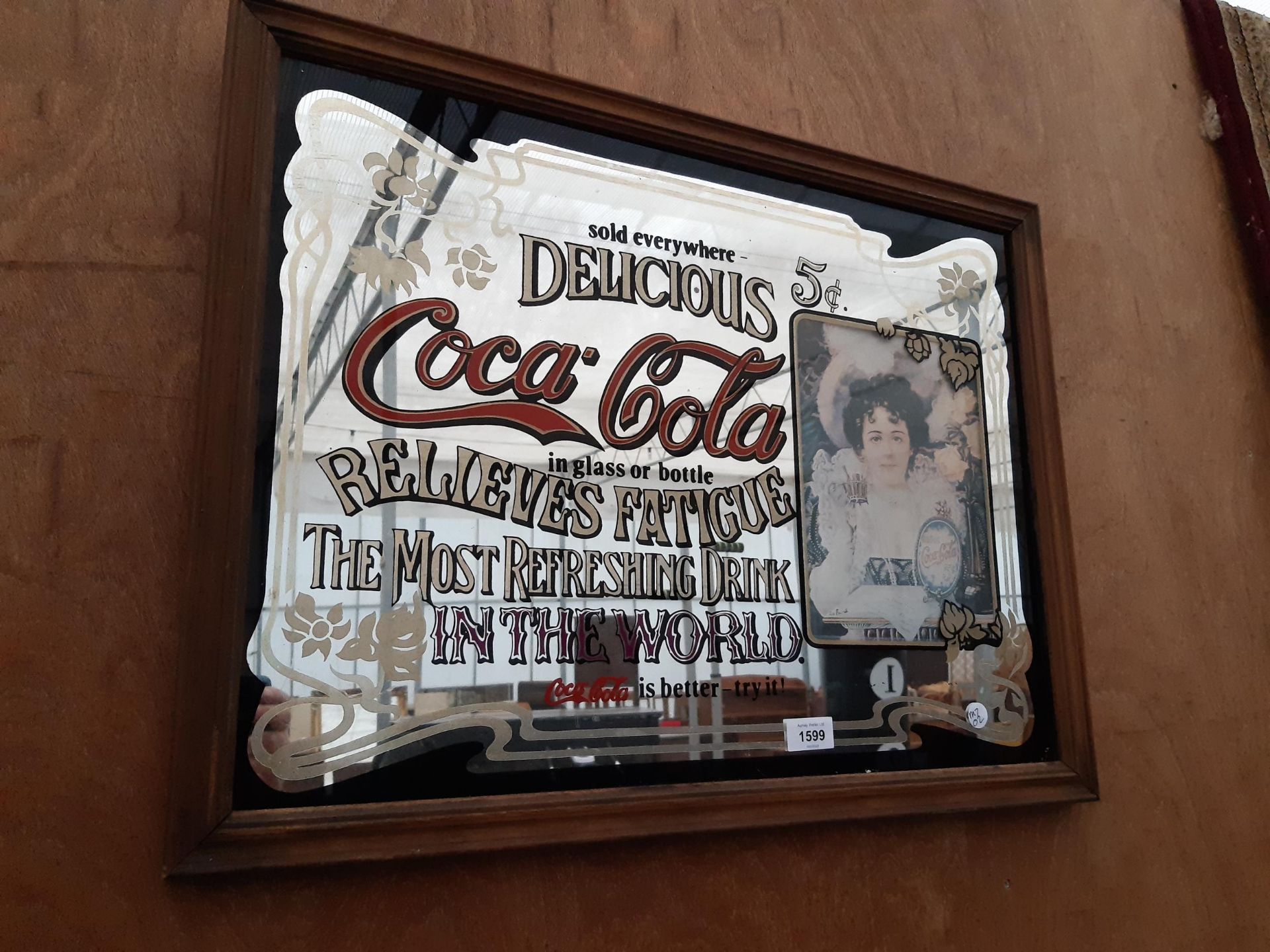 A 'COCA-COLA' PUB ADVERTISING MIRROR