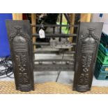 A VINTAGE CAST METAL FIREPLACE INSERT