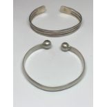 TWO SILVER BANGLES